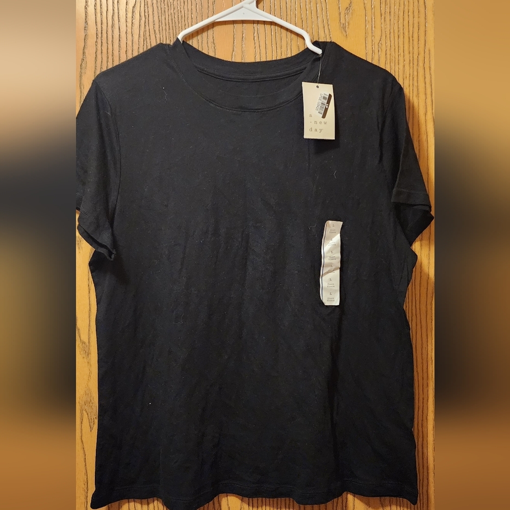 I. A New Day Black Short Sleeve Tee